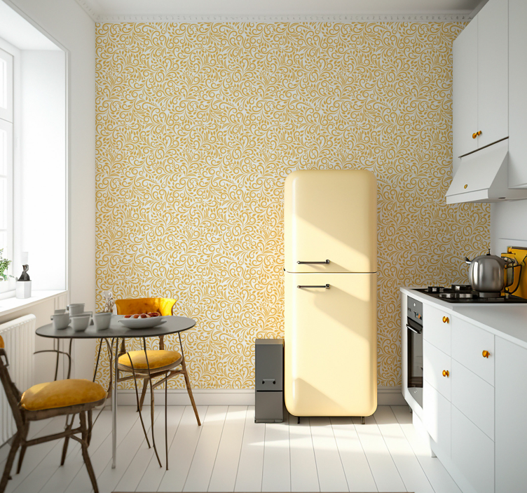 Udsmykkede ornamenter blomstret tapet - TenStickers