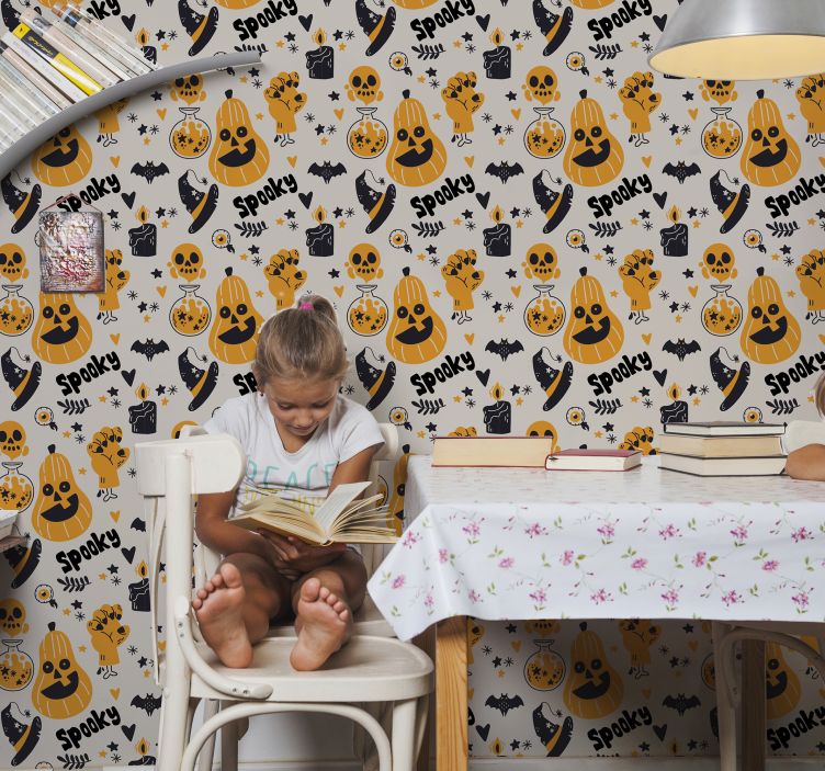 Uhyggelige elementer halloween tapet - TenStickers