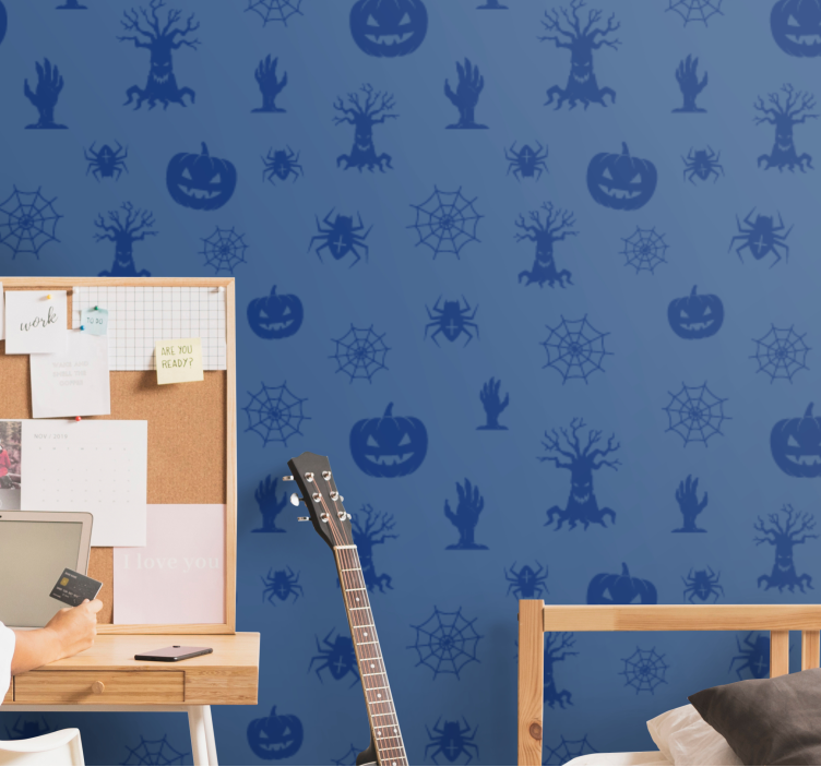 Uhyggelige motiver halloween tapet - TenStickers