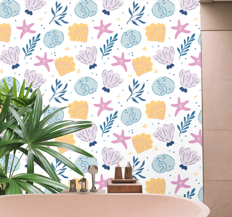 Undersøiske havelementer natur tapet - TenStickers