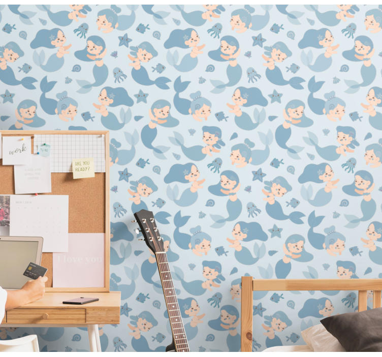 Undervandsfantasi tapet børneværelset - TenStickers