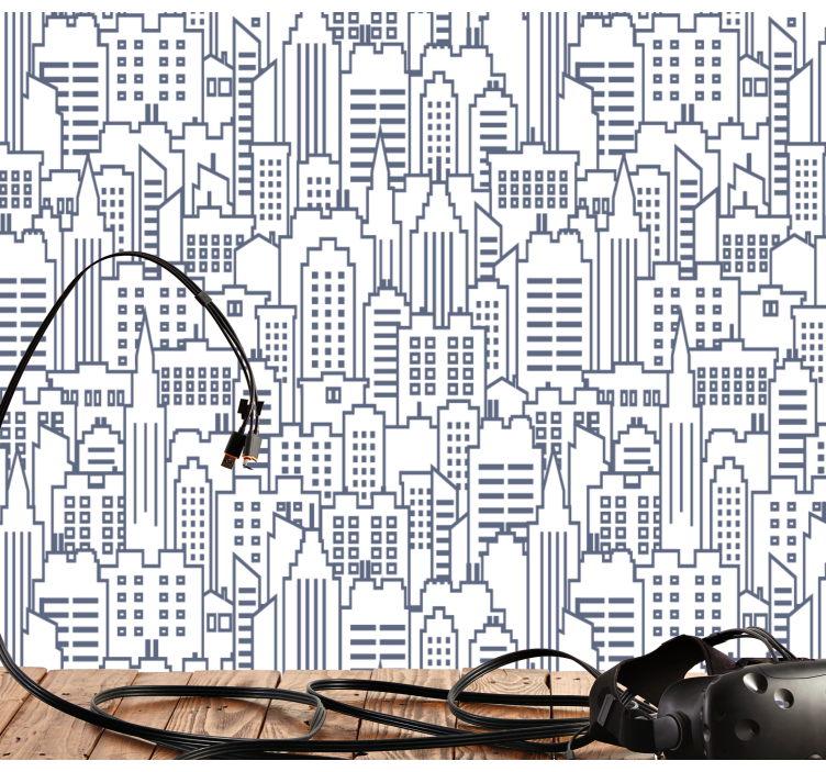Urban skyline silhuetter by tapet - TenStickers