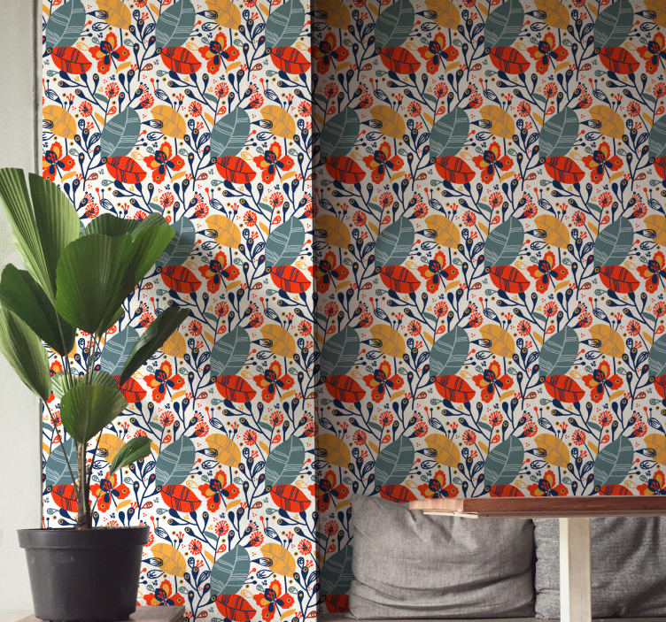 Vilde blomster tapet rulle - TenStickers