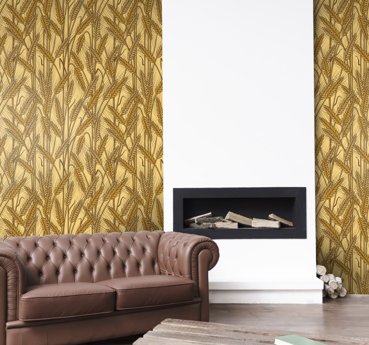 Vintage landskab gul tapet - TenStickers