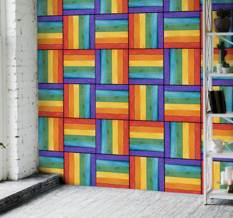 Vintage træ abstrakt tapet - TenStickers