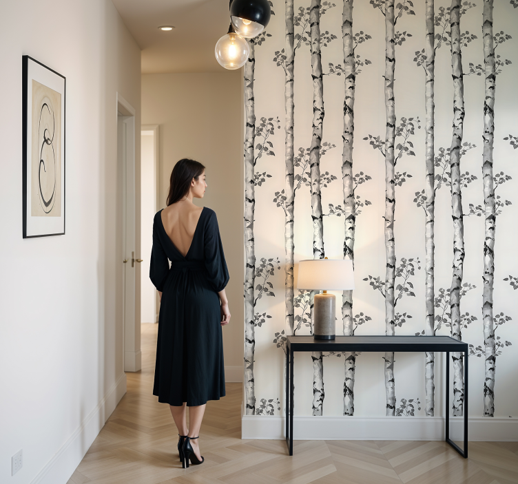 Vinter store træer tapet entre - TenStickers