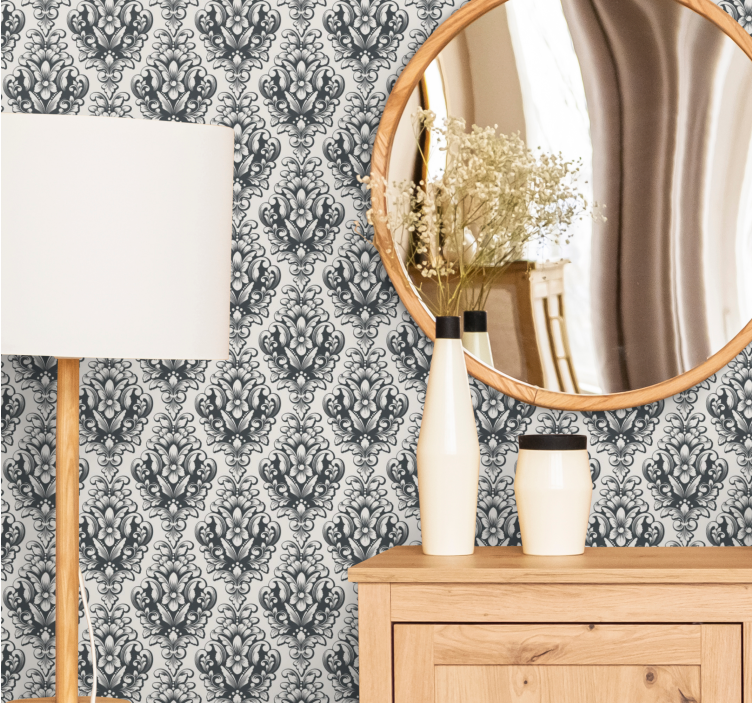 Yndefulde botaniske former barok tapet - TenStickers