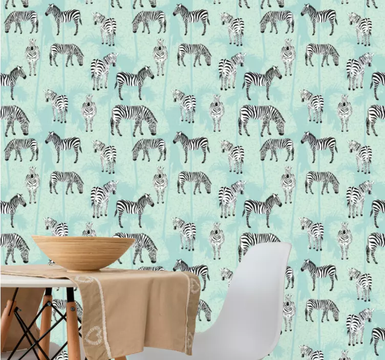 Zebra mønstre zebra tapet - TenStickers