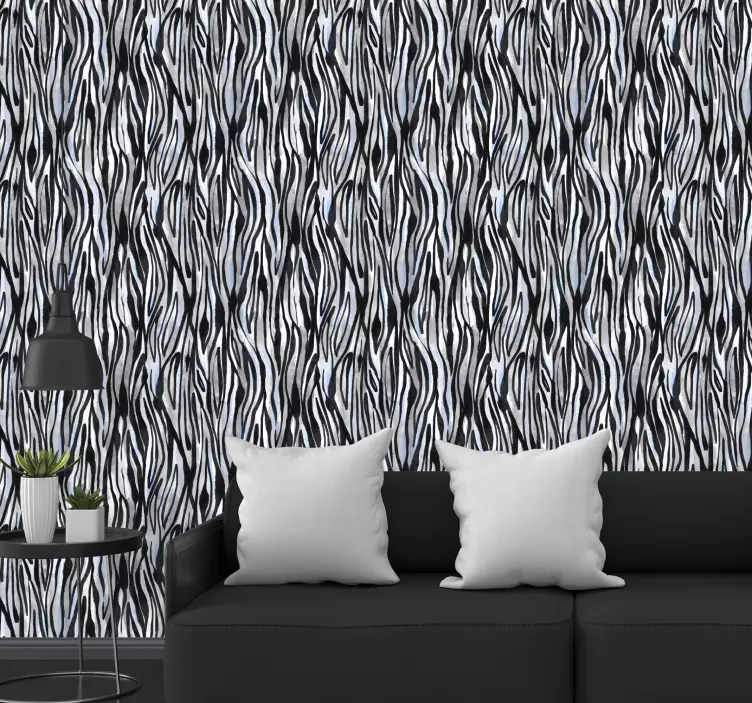Zebra stribe motiv tapet med zebraer - TenStickers