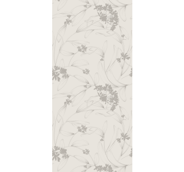 Beige konturmønster blomster tapet - TenStickers
