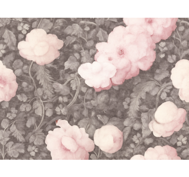 Blomster tapet vintage linned blomst - TenStickers
