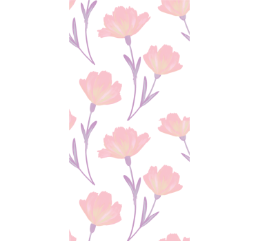 Blomster tapet i blødt blomsterdesign - TenStickers