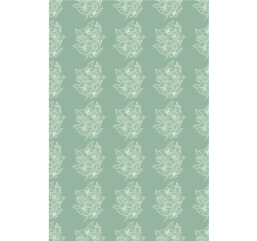 Blomster tapet grøn minimalistisk smuk blomst - TenStickers