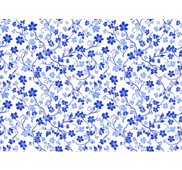 Blomster tapet blå kirsebærblomst - TenStickers