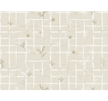 Beige tapet i cremefarve med linnedlook - TenStickers