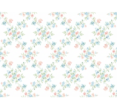 Blomster tapet små blomster i lys akvarel - TenStickers