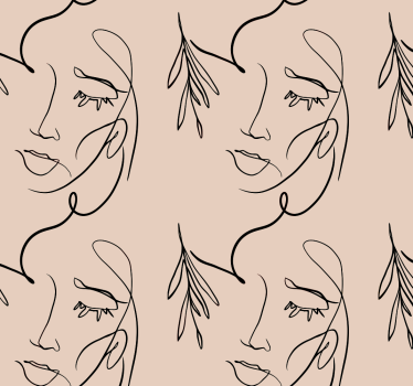 Abstrakte linjer beige tapet - TenStickers