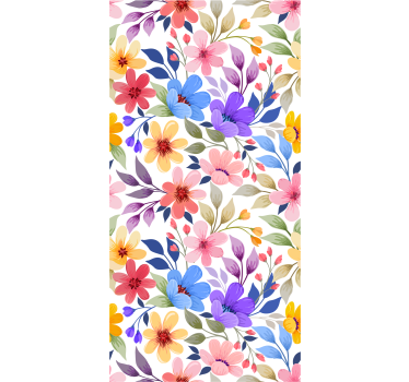 Blomstret blomst blomster tapet - TenStickers