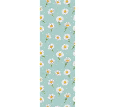 Daisy blomster på lyseblå natur tapet - TenStickers