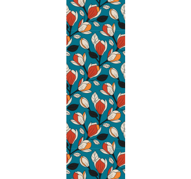 Blomstret baggrund blomster tapet - TenStickers