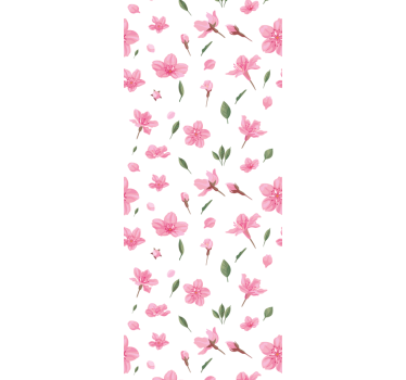Lyserøde blomstermønster blomster tapet - TenStickers