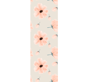 Store blomster aquarelle mønster på beige soveværelse tapet - TenStickers