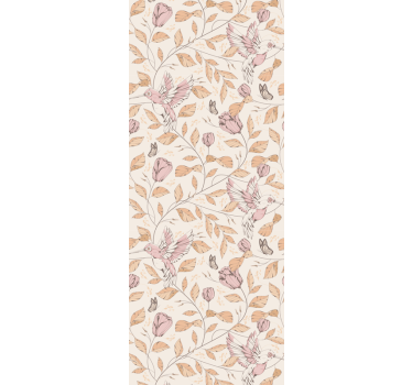Tulipaner mønster beige farver soveværelse tapet - TenStickers