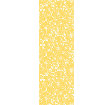 Gul blomstret soveværelse tapet i grandmillenial stil - TenStickers