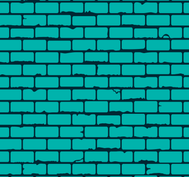 Blågrøn mursten illusion murstenstapet - TenStickers