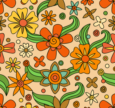 Gyldent og gult 70'ers vintage tapet - TenStickers