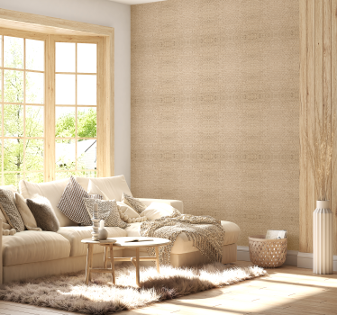 Beige stof tapet til stuen - TenStickers