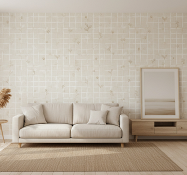 Beige tapet i cremefarve med linnedlook - TenStickers