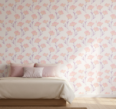 Blomster tapet i blødt blomsterdesign - TenStickers