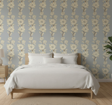 Blomster tapet ny nostalgi stil magnolia - TenStickers