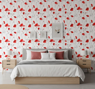 Blomster tapet poppetegninger - TenStickers