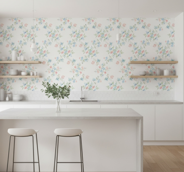 Blomster tapet små blomster i lys akvarel - TenStickers