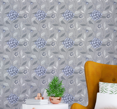 Blomstermønster blomster tapet - TenStickers