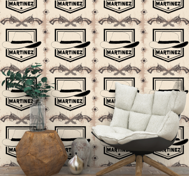 Cowboy hat design tapet med tekst - TenStickers