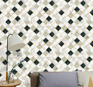 Elegant diamantmønster marmor tapet - TenStickers