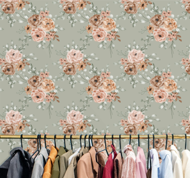 Elegante blomstrende roser blomster tapet - TenStickers