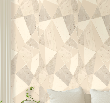Geometrisk beige motiv marmor tapet - TenStickers