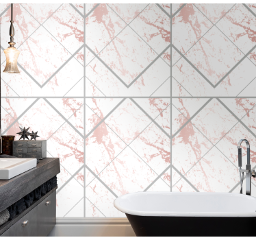 Geometrisk tekstureret design marmor tapet - TenStickers