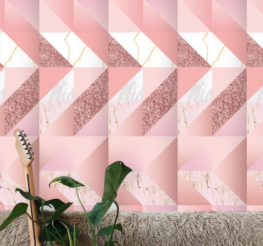 Mat pink tekstur marmor tapet - TenStickers