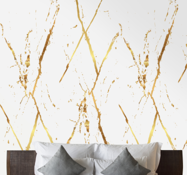 Guld marmor striber effekt eallpapir - TenStickers