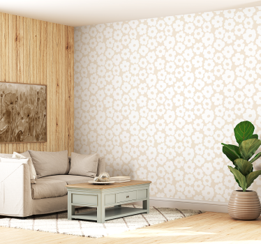 Hvid valmue blomster tapet - TenStickers