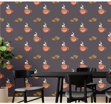 Kaffetidsmønster personlig tapet - TenStickers