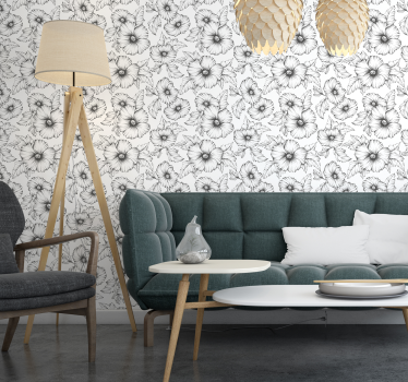 Malve blomstret tapet - TenStickers