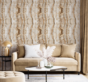 Beige farver marmor tapet - TenStickers