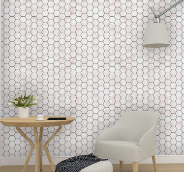 Marmor sekskant fliser effekt tapet - TenStickers