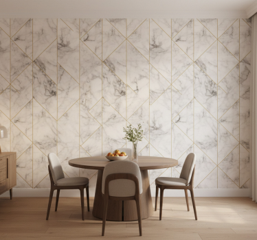Marmor tapet i elegant gitterdesign - TenStickers